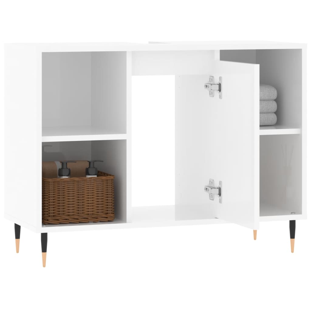 Armoire de salle de bain blanc brillant 80x33x60 cm