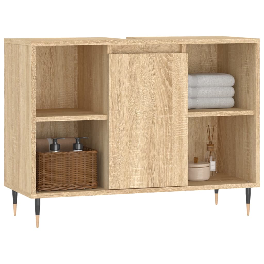 Armoire salle de bain chêne sonoma 80x33x60cm bois d'ingénierie