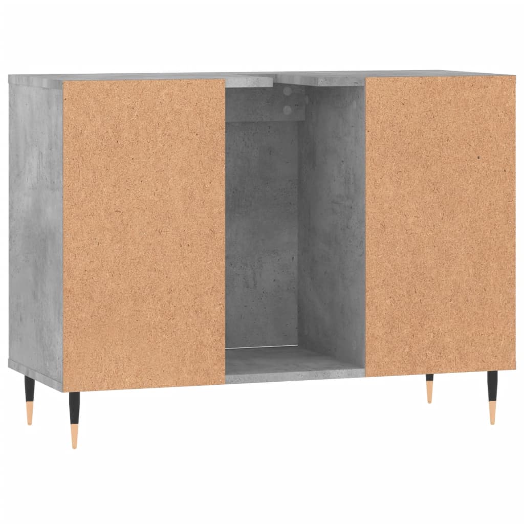 Armoire salle de bain gris béton 80x33x60cm bois d'ingénierie