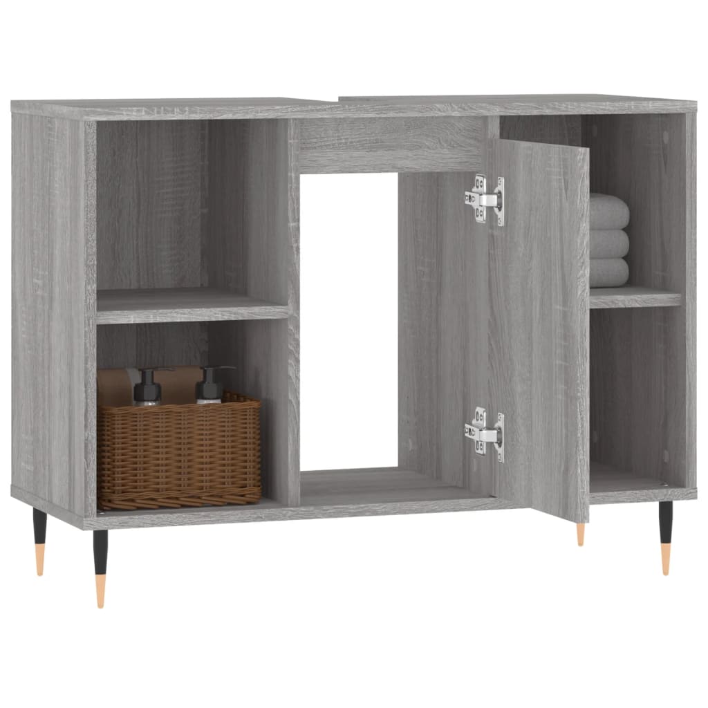 Armoire salle de bain sonoma gris 80x33x60 cm bois d'ingénierie