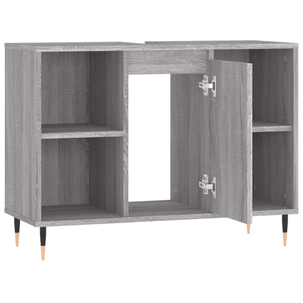 Bathroom cabinet sonoma gray 80x33x60 cm engineered wood