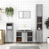 Bathroom cabinet sonoma gray 80x33x60 cm engineered wood