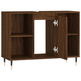 Armoire salle de bain chêne marron 80x33x60cm bois d'ingénierie