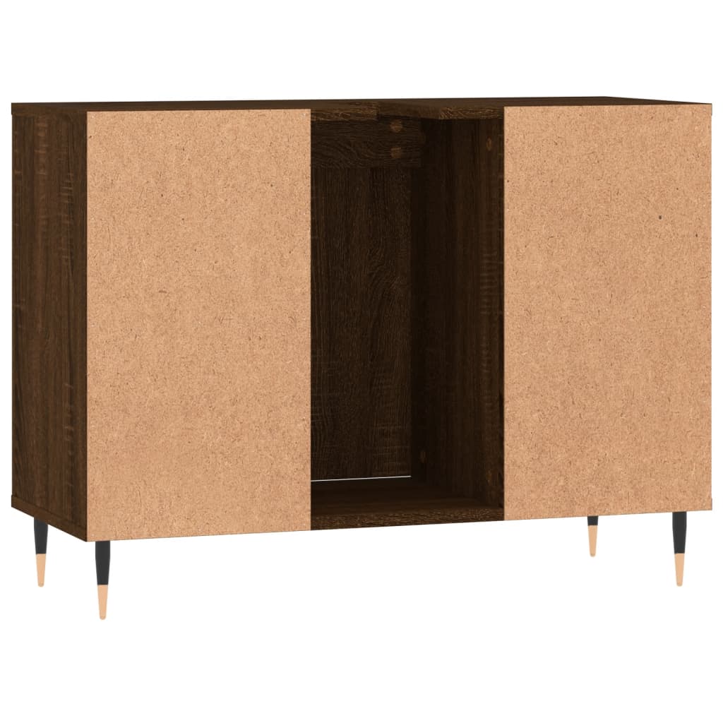 Armoire salle de bain chêne marron 80x33x60cm bois d'ingénierie