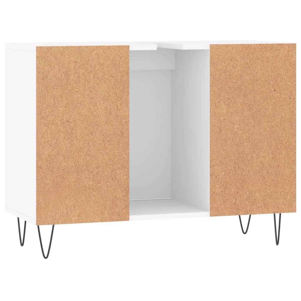 Weißer Badezimmerschrank 80x33x60 cm aus Holzwerkstoff