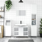 White bathroom cabinet 80x33x60 cm engineered wood