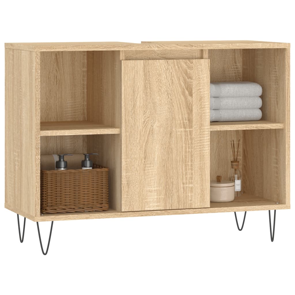 Bathroom cabinet sonoma oak 80x33x60cm engineered wood