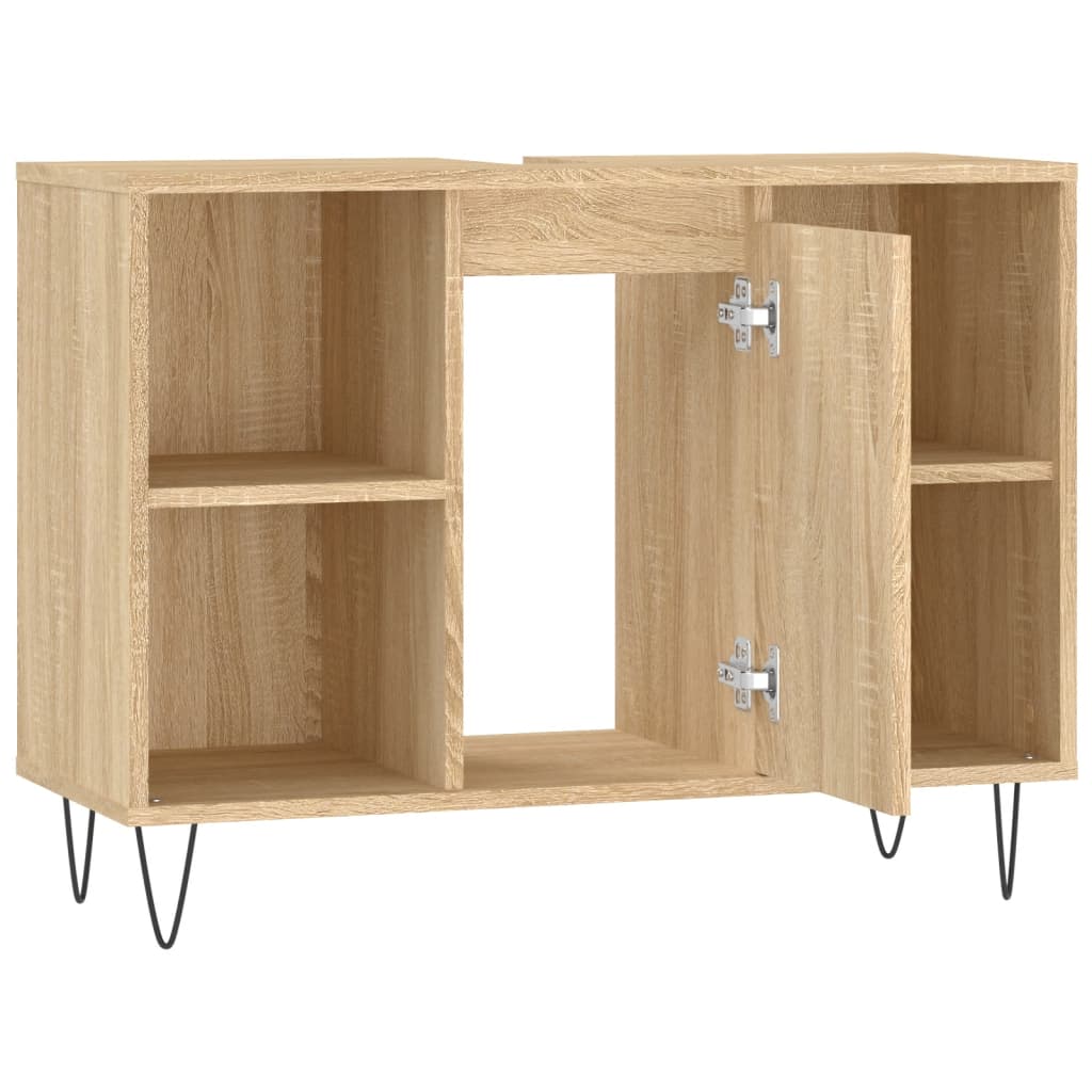 Bathroom cabinet sonoma oak 80x33x60cm engineered wood