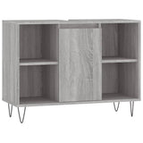 Sonoma grauer Badezimmerschrank 80x33x60 cm aus Holzwerkstoff