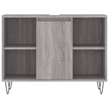 Sonoma grauer Badezimmerschrank 80x33x60 cm aus Holzwerkstoff