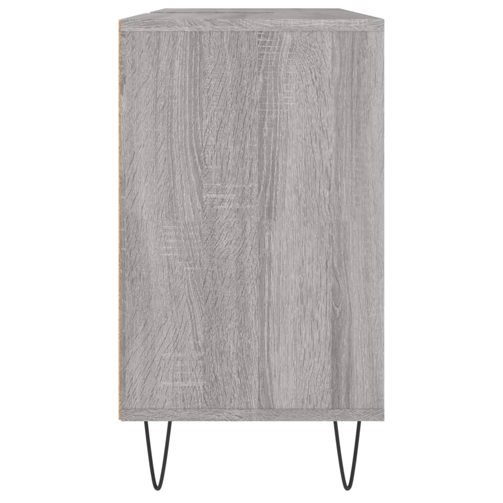 Sonoma grauer Badezimmerschrank 80x33x60 cm aus Holzwerkstoff