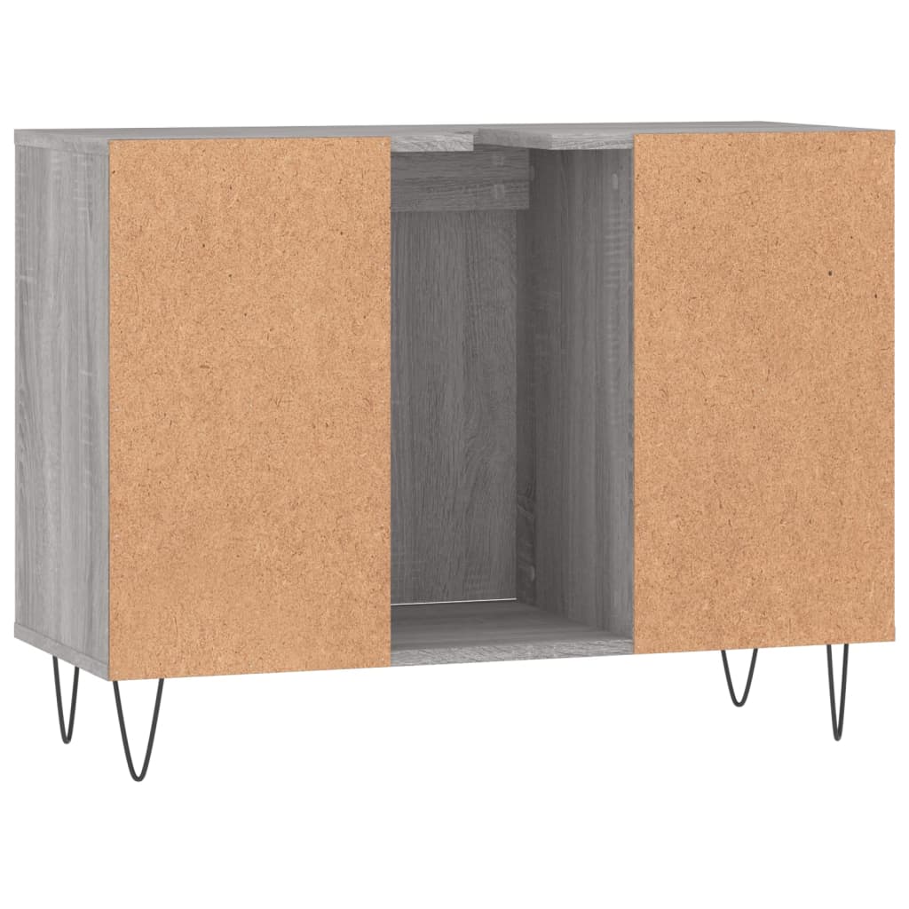 Sonoma grauer Badezimmerschrank 80x33x60 cm aus Holzwerkstoff