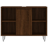 Armoire salle de bain chêne marron 80x33x60cm bois d'ingénierie