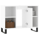 Bathroom cabinet glossy white 80x33x60 cm