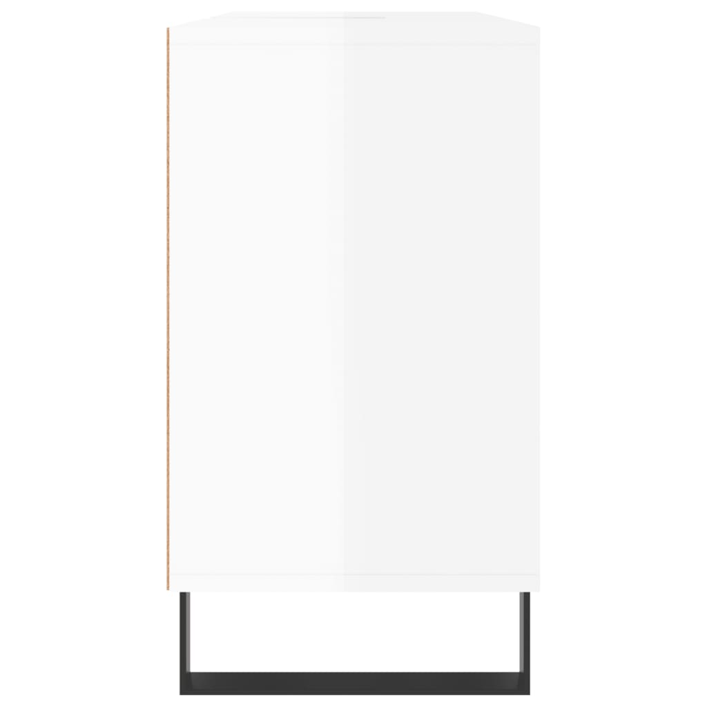 Bathroom cabinet glossy white 80x33x60 cm