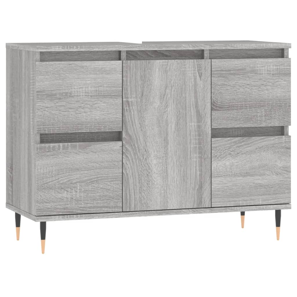 Armoire salle de bain sonoma gris 80x33x60 cm bois d'ingénierie