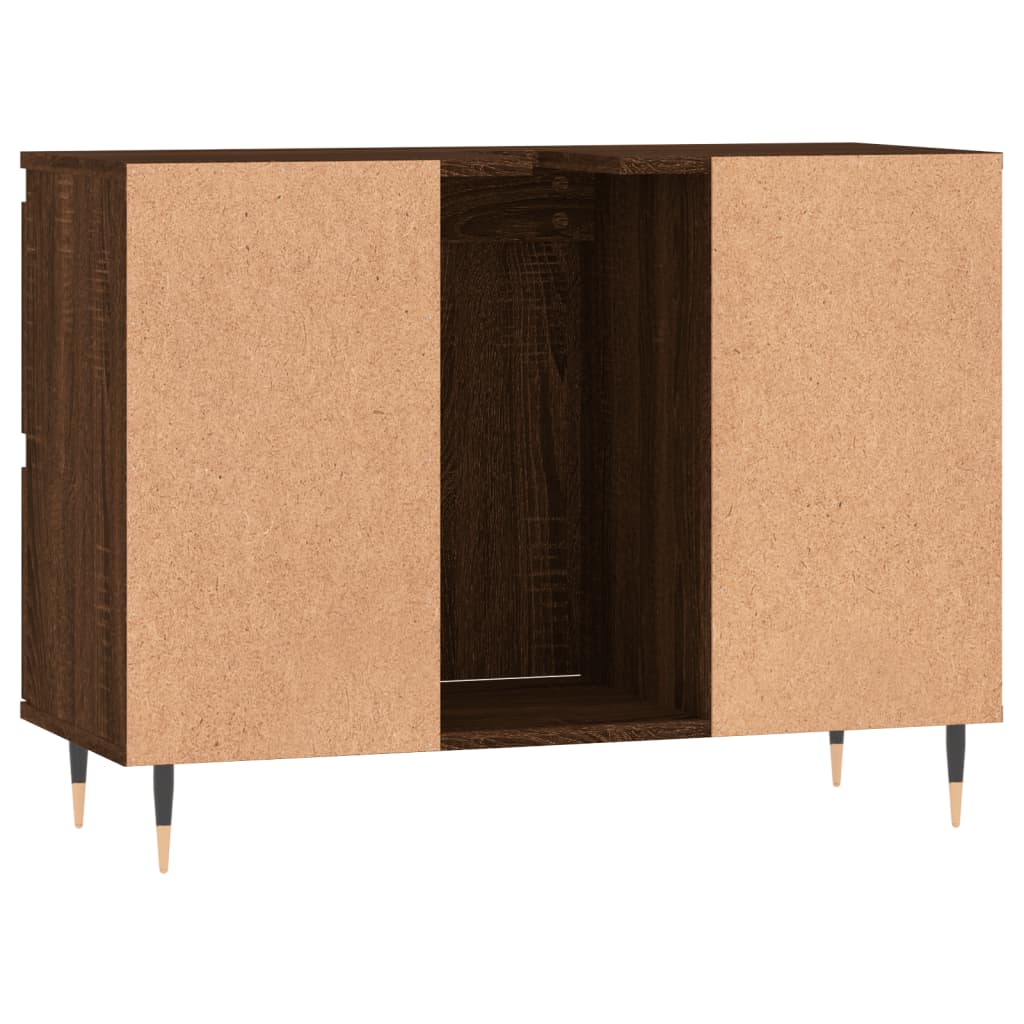 Armoire salle de bain chêne marron 80x33x60cm bois d'ingénierie