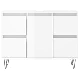 Armoire de salle de bain blanc brillant 80x33x60 cm