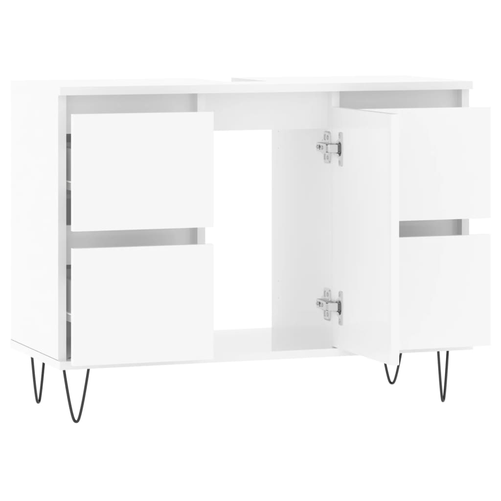 Armoire de salle de bain blanc brillant 80x33x60 cm