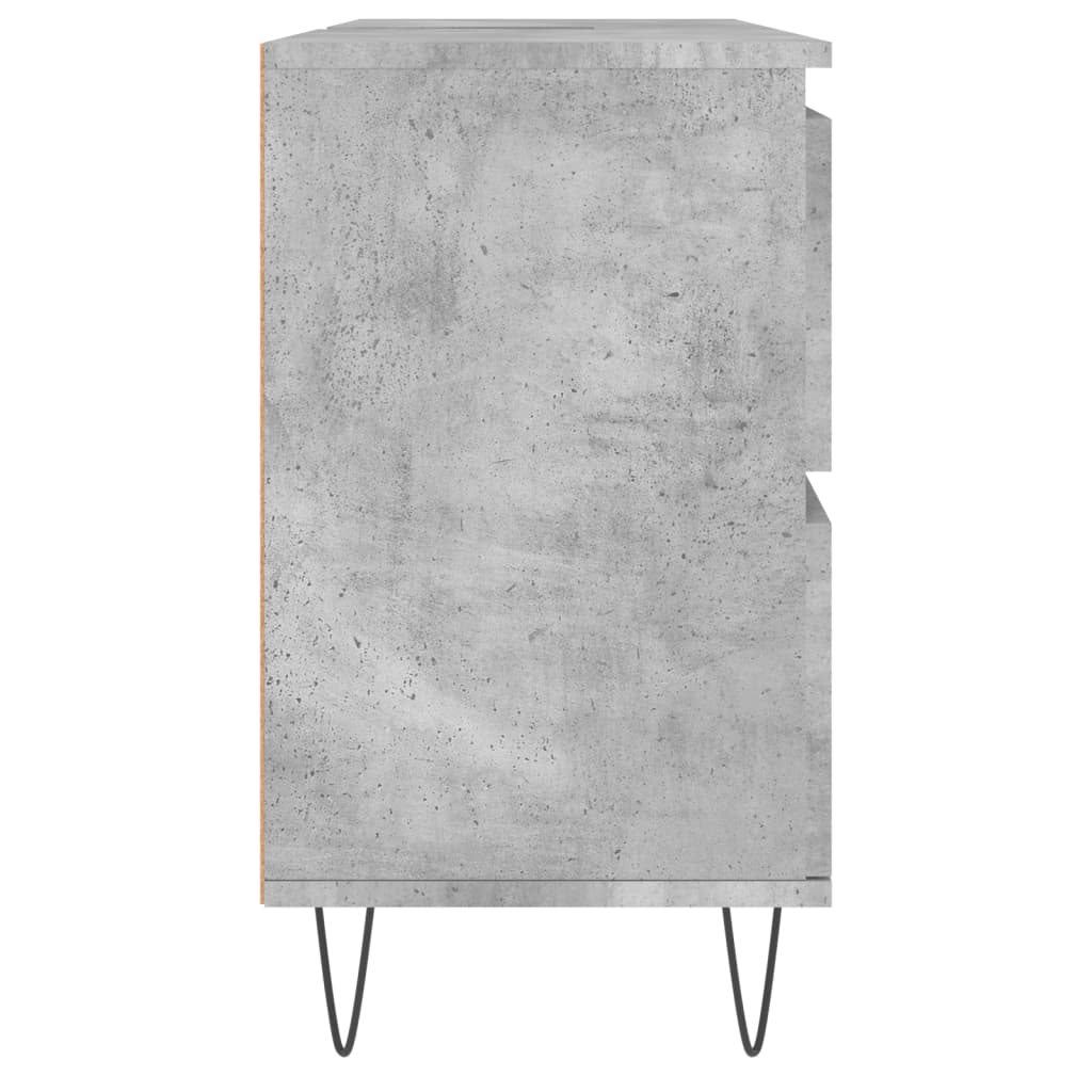 Armoire salle de bain gris béton 80x33x60cm bois d'ingénierie