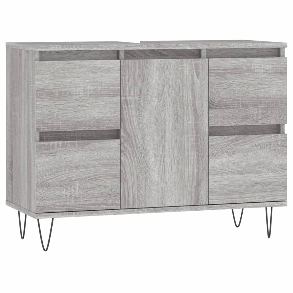 Armoire salle de bain sonoma gris 80x33x60 cm bois d'ingénierie