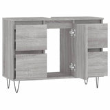 Armoire salle de bain sonoma gris 80x33x60 cm bois d'ingénierie