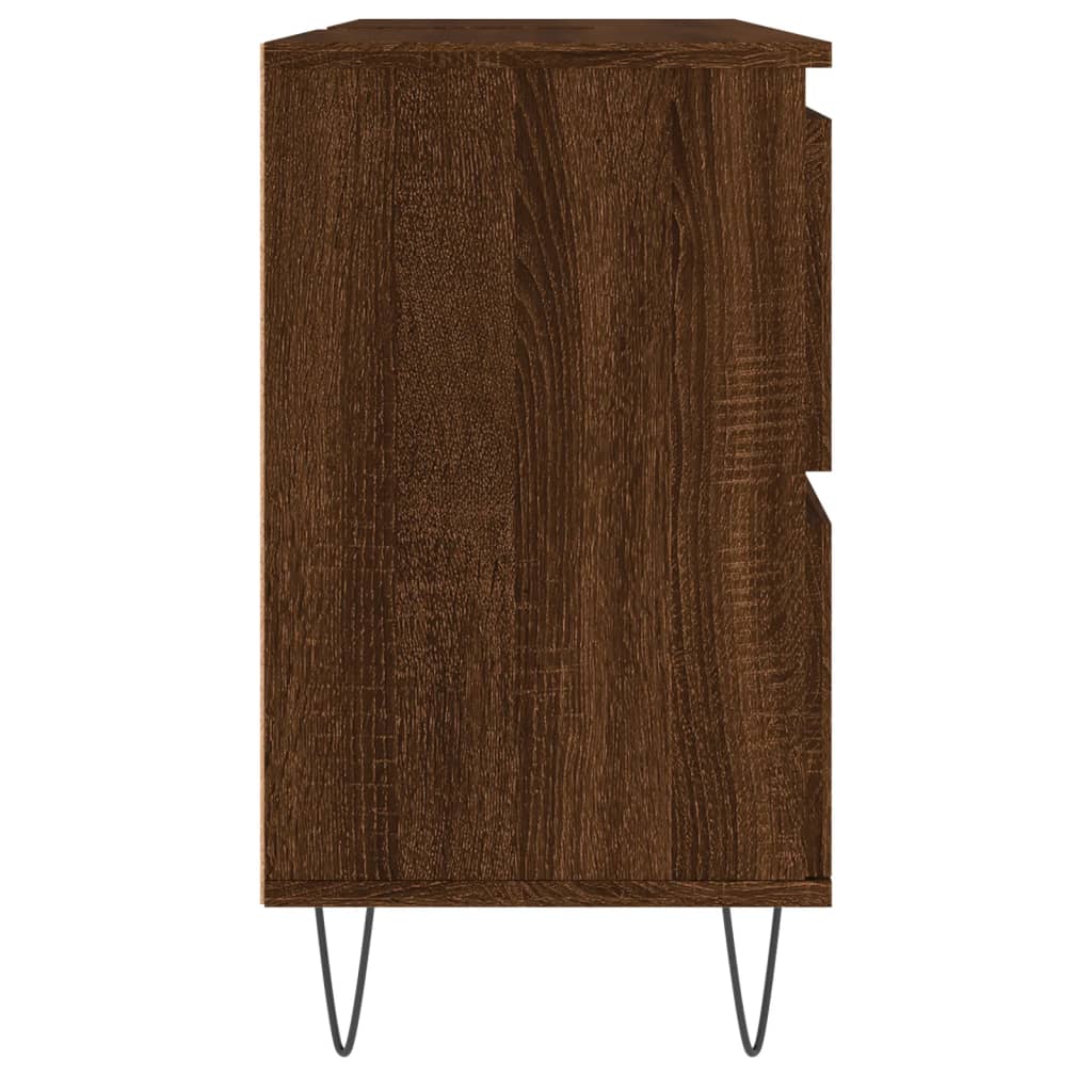 Armoire salle de bain chêne marron 80x33x60cm bois d'ingénierie