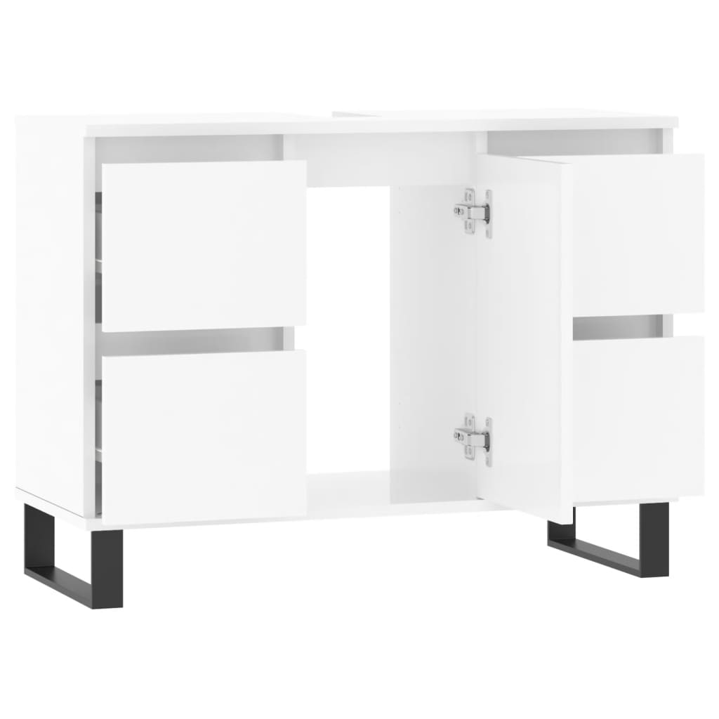 Armoire de salle de bain blanc brillant 80x33x60 cm