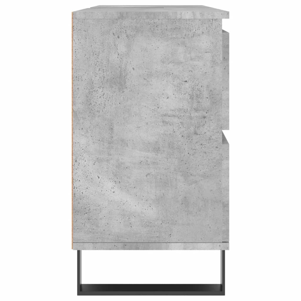 Armoire salle de bain gris béton 80x33x60cm bois d'ingénierie