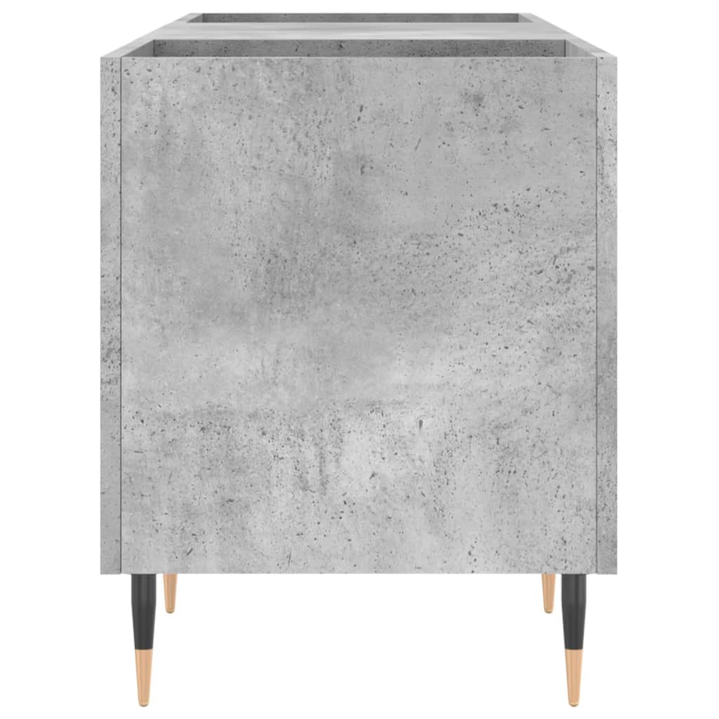 Armoire à disques gris béton 121x38x48 cm bois d'ingénierie