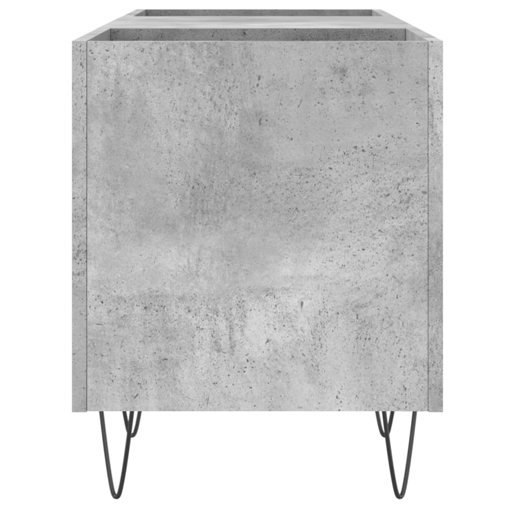 Armoire à disques gris béton 121x38x48 cm bois d'ingénierie