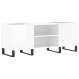 White high gloss record cabinet 121x38x48 cm engineered wood