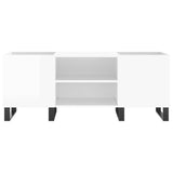 White high gloss record cabinet 121x38x48 cm engineered wood