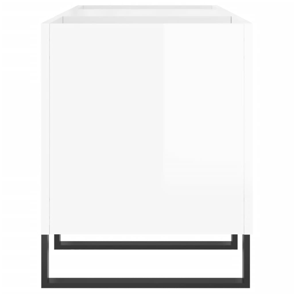 White high gloss record cabinet 121x38x48 cm engineered wood