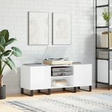 White high gloss record cabinet 121x38x48 cm engineered wood