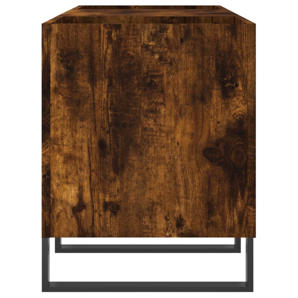 Armoire à disques chêne fumé 121x38x48 cm bois d'ingénierie