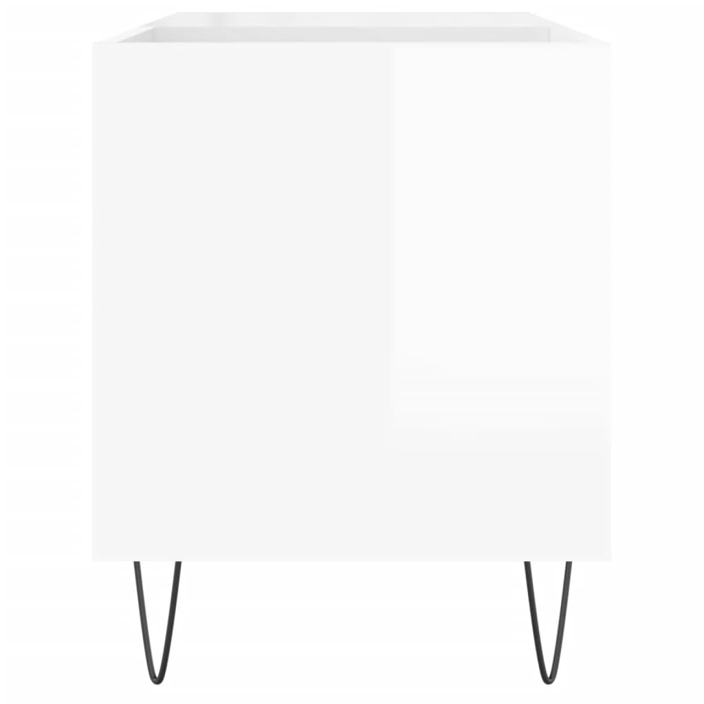 White high gloss record cabinet 85x38x48 cm engineered wood