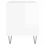 White high gloss record cabinet 85x38x48 cm engineered wood