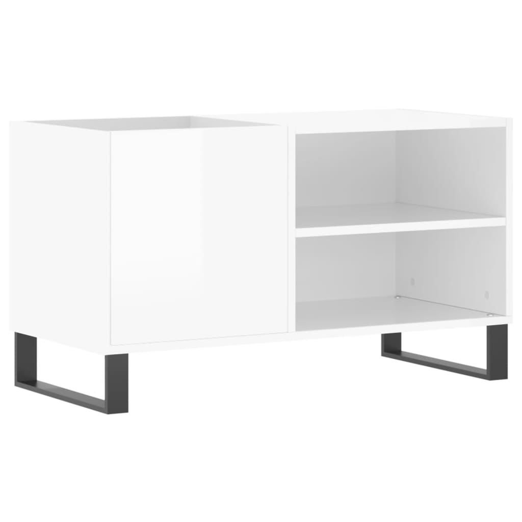 White high gloss record cabinet 85x38x48 cm engineered wood