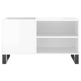 White high gloss record cabinet 85x38x48 cm engineered wood