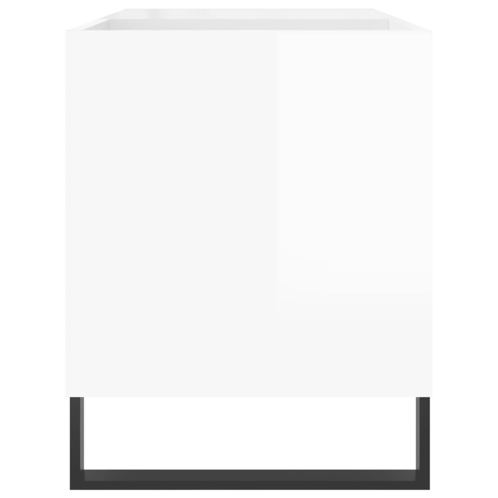 White high gloss record cabinet 85x38x48 cm engineered wood