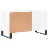 White high gloss record cabinet 85x38x48 cm engineered wood