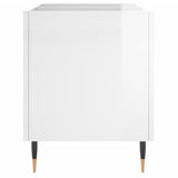 Armoire à disques blanc brillant 74,5x38x48cm bois d'ingénierie