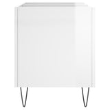 Armoire à disques blanc brillant 74,5x38x48cm bois d'ingénierie