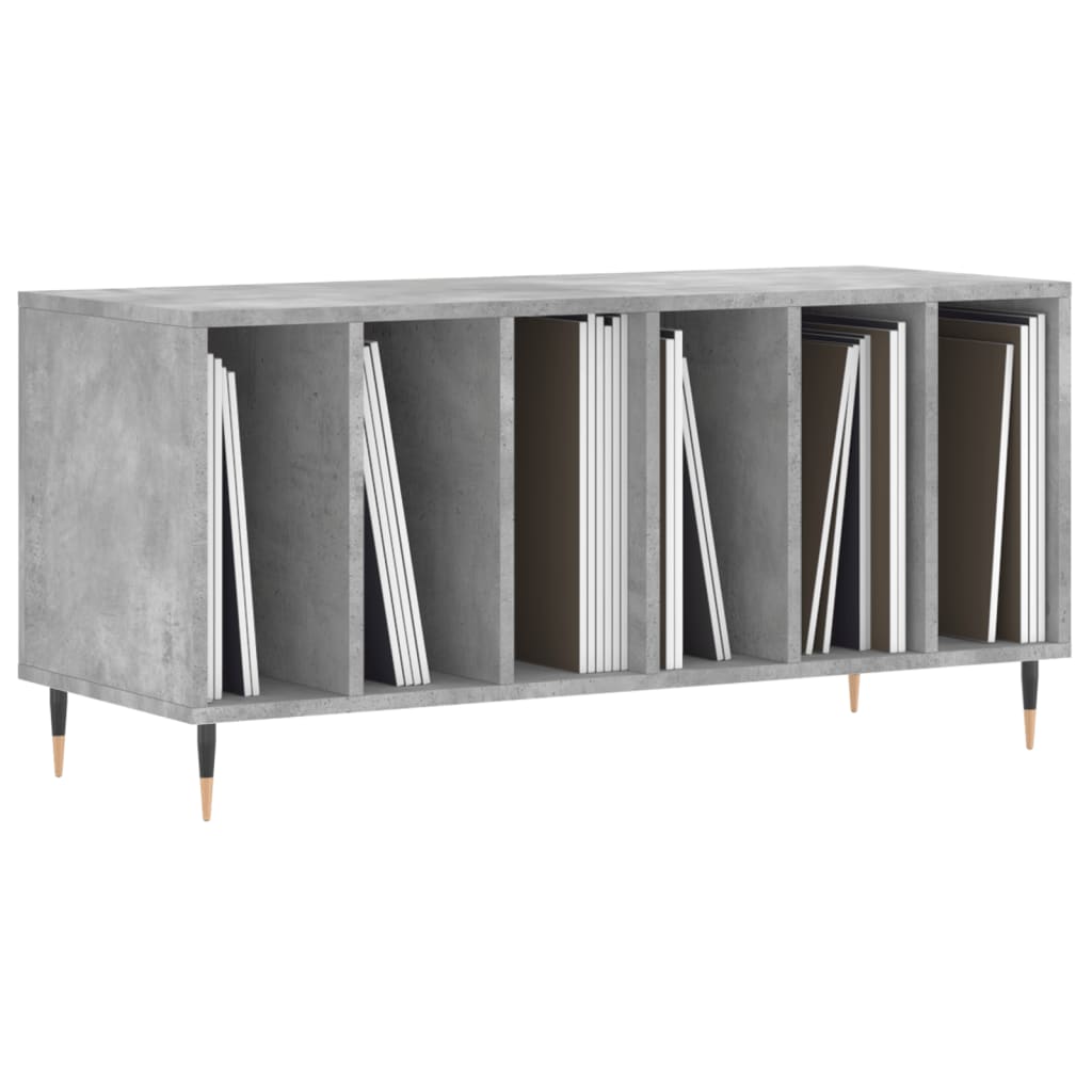 Armoire à disques gris béton 100x38x48 cm bois d'ingénierie