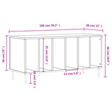 Sonoma Schallplattenschrank grau 100x38x48 cm Holzwerkstoff