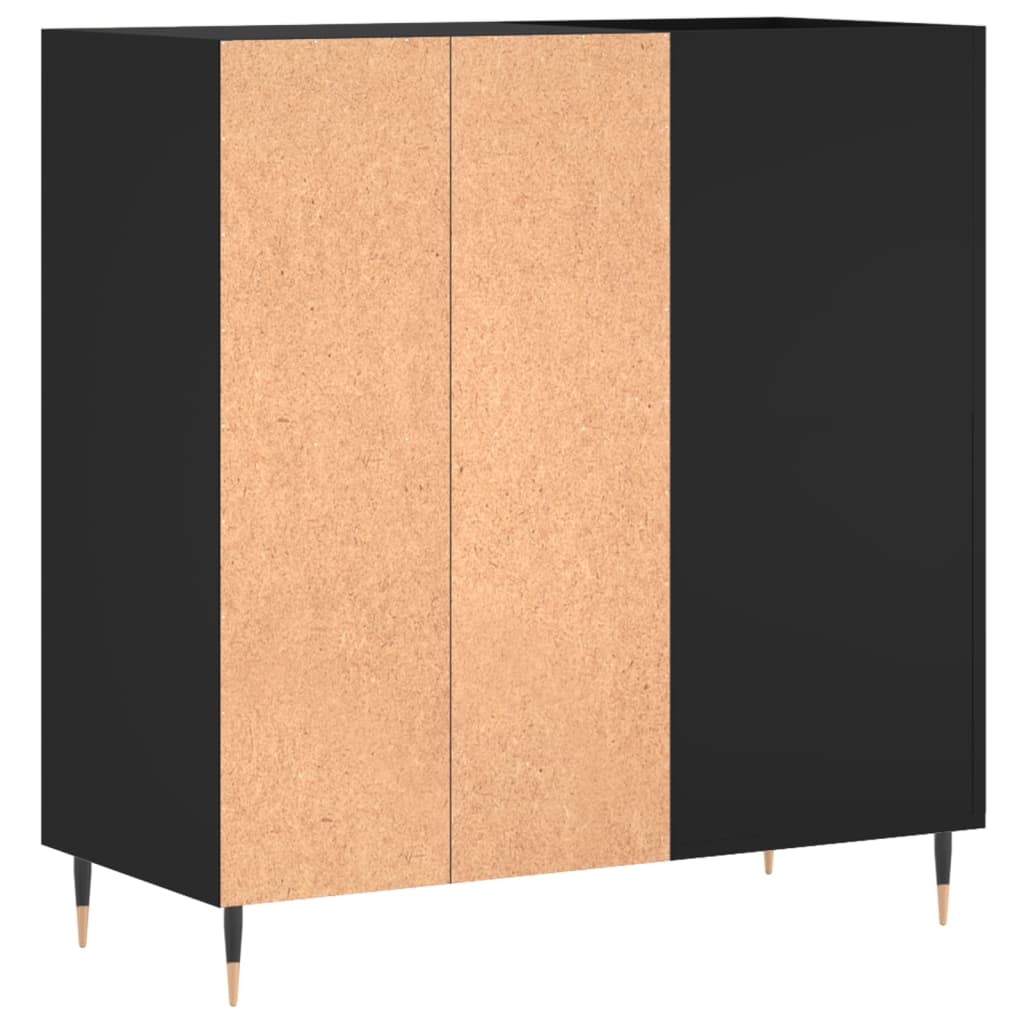 Armoire à disques noir 84,5x38x89 cm bois d'ingénierie