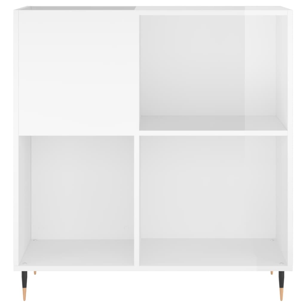 Armoire à disques blanc brillant 84,5x38x89cm bois d'ingénierie