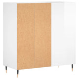 Armoire à disques blanc brillant 84,5x38x89cm bois d'ingénierie