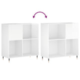 Armoire à disques blanc brillant 84,5x38x89cm bois d'ingénierie